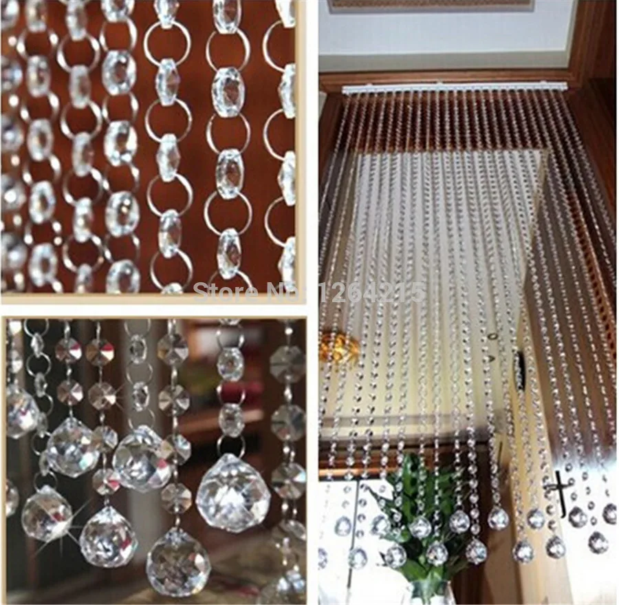 

400 meter acrylic clear crystal modern style beaded curtain flocked curtain use for living room etc decration
