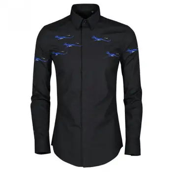 

New Mens Shirts Plus Size 4xl Luxury Flying Crane Embroidery Long Sleeve Mens Dress Shirts Fashion Mens Shirts Casual Slim Fit