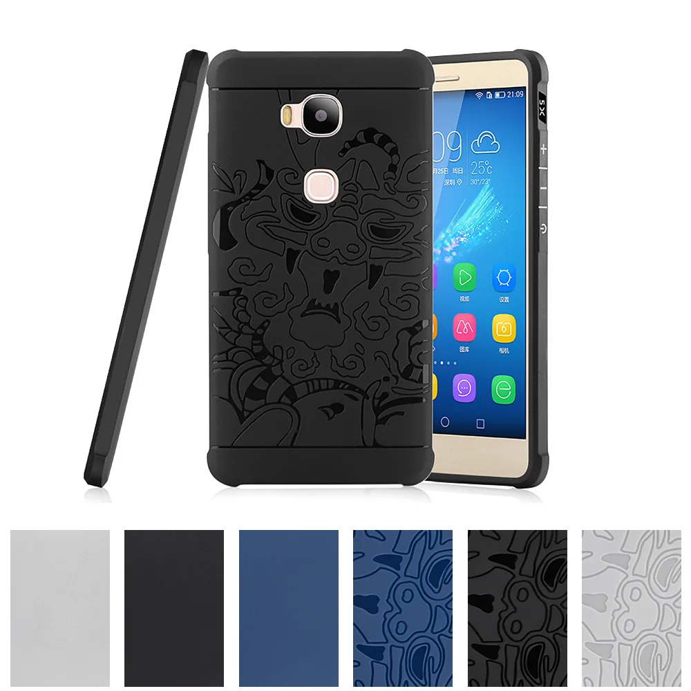 

3D Relief TPU Case for Huawei Honor 5X 5 X X5 / GR5 GR 5 KIW KII KIW-L21 L21 KIW-UL00 KIW-L24 Case Phone Back Cover l24 l22