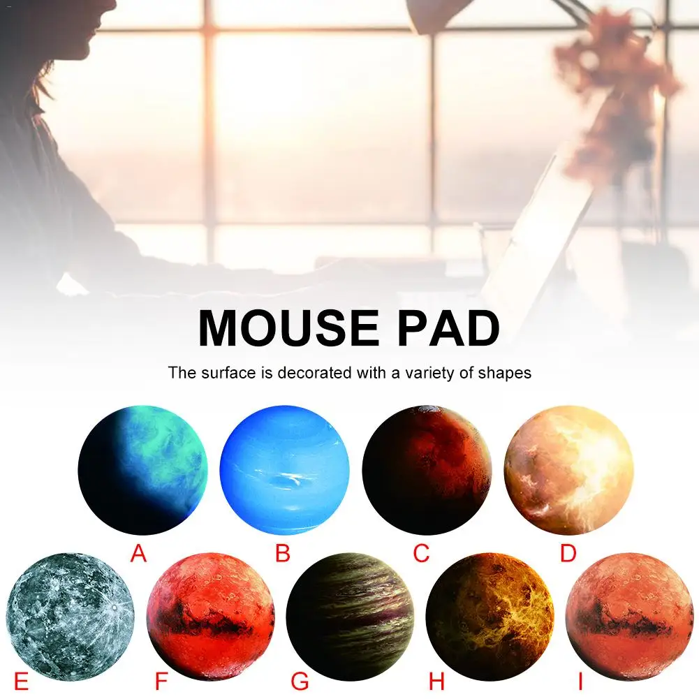 

Mouse pad Diameter 20CM Thickness 3MM Non-slip Round Creativity starry sky Mouse Pad Planet Series Mat