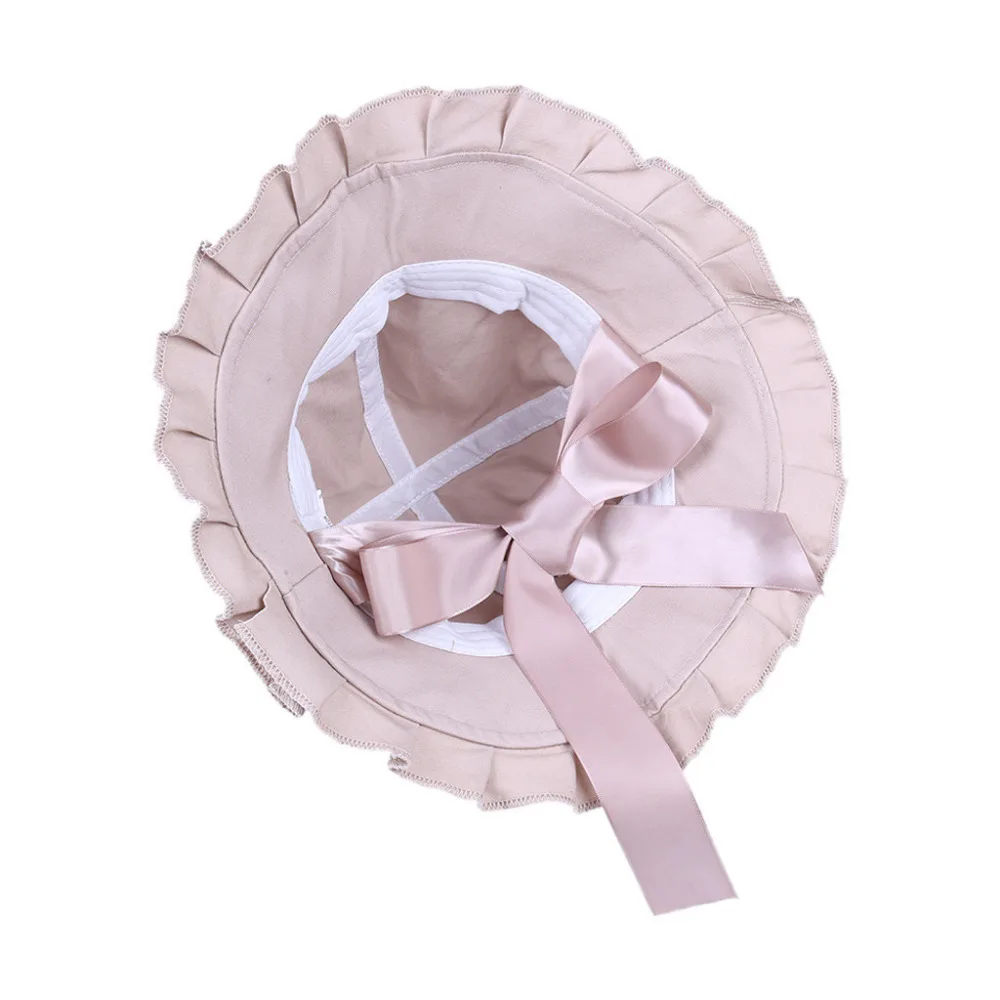 2019 Woman summer sunscreen pretty beach hat bow tie basin sexy beach hat cotton foldable seaside sportsbeach hat girl 40J5 (9)