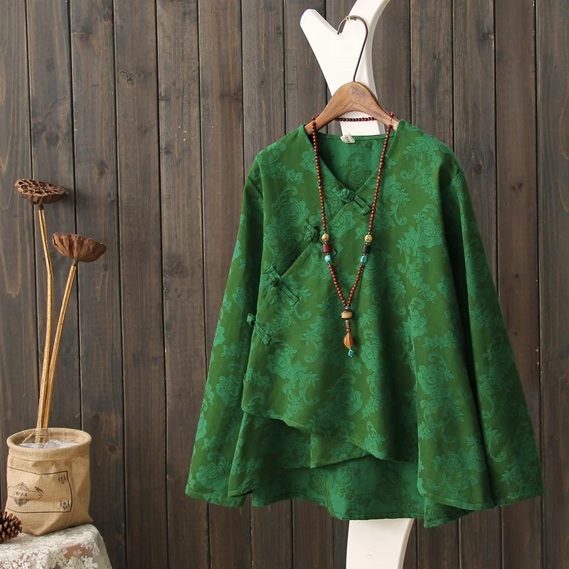 

Traditional chinese clothing for womens tops and blouses linen shirt oriental female cheongsam top China clothing AA4644