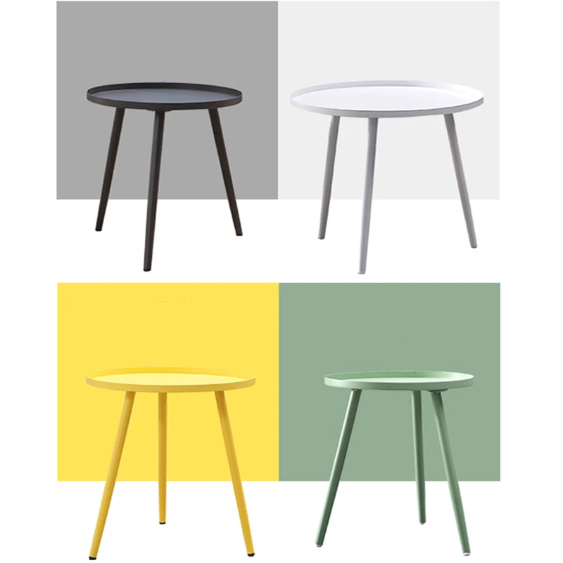 Nordic wrought iron small coffee table modern minimalist corner living room side table several balcony tray table bed round tabl