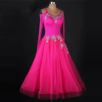 womens waltz Tango standard flamenco womens ballroom dance dresses long sleeve ballroom skirts competition sale modern children