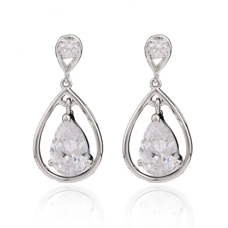 Big Water Drop Cubic Zirconia Earrings For Women Fashion Jewelry Gold Color Long Crystal Earring Pendientes | Украшения и