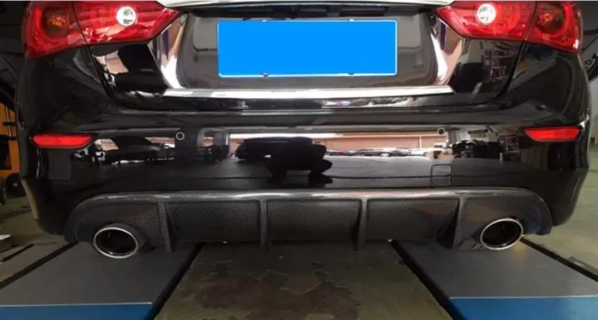 Карбоновое волокно/ABS Автомобильный задний багажник для губ бампер Защита выхлопного отверстия крышка подходит для infiniti Q50 Q50L