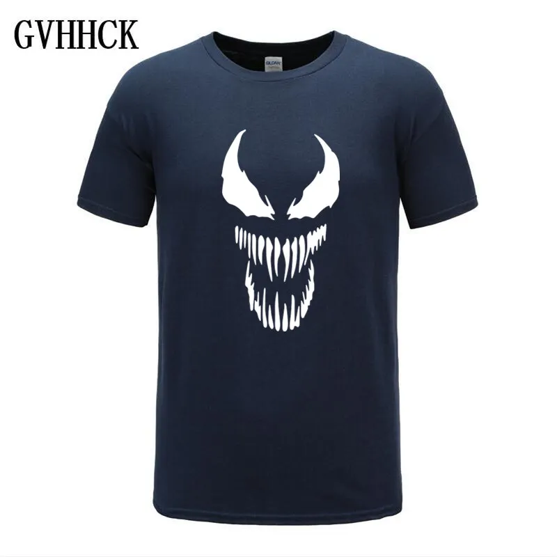 Летние мужские новые европейские размеры Venom футболки мужские крутые комиксы оригинальность черные хлопковые футболки Аниме Высокое