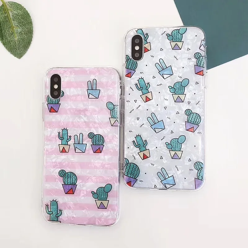 ZMASI раковины кактус Телефон чехол для iphone X Чехлы 7 6 S 8 Plus задняя крышка прекрасный