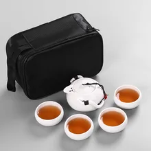 5 шт./партия чайные сервизы фарфоровые портативные чайные наборы для путешествий чайный чайник чайный набор кунг-фу с сумкой для путешествий