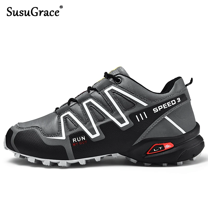

SusuGrace Men Hiking Shoes Outdoor Camping Trekking Non-slip Protection autumn Walking Jogging Shoes Men Climbing Sneakers plus
