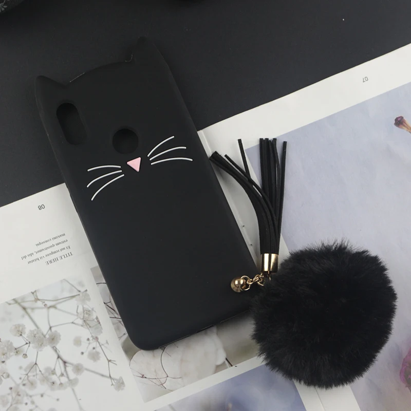 Cute 3D Cartoon Silicon Case for Xiaomi Redmi Note 5 Cases Japan Glitter Beard Cat Lovely Ears Kitty Cover for Redmi Note5 Pro