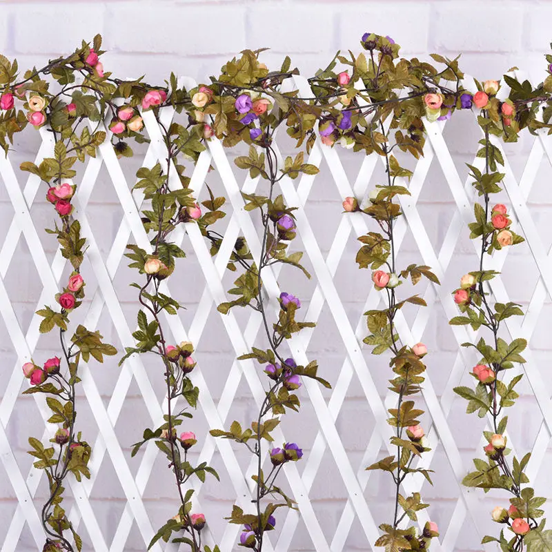 Artificial Silk Rose Vine Hanging Flower Garland Wedding Party Home
