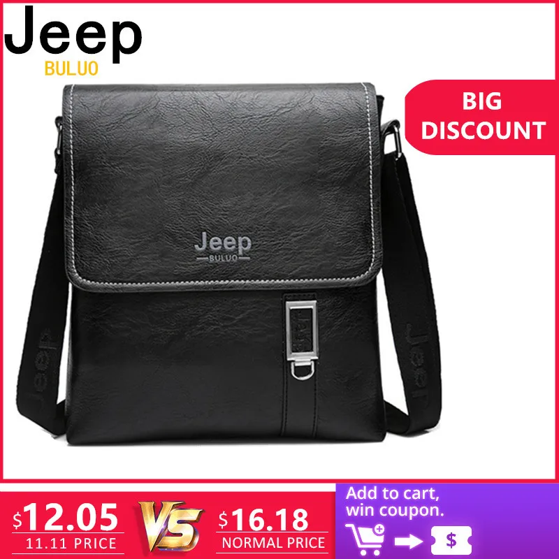 

JEEP Brand Men Briefcase Bags Large New Business High Quality Leather Man Shoulder Crossbody Bag Black Brown Male Bag Hobos 609
