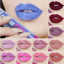 12 единиц много матовая водонепроницаемый рот красная симфония Хамелеон пикантные Long Lasting Lipstick перламутровый металла помады красный GILT