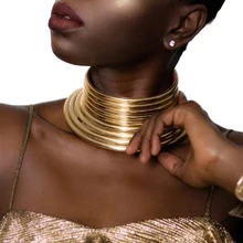 Lalynnlys панк преувеличенные массивные ожерелья-чокер для женщин золотого цвета модные индийские кожаные ожерелья-воротники модные ювелирные изделия