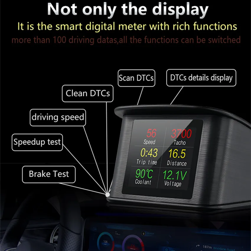 P10/T600 OBD OBD2 HUD Автомобильный бортовой компьютер Автомобильный цифровой gps компьютер для вождения дисплей спидометр датчик напряжения HUD