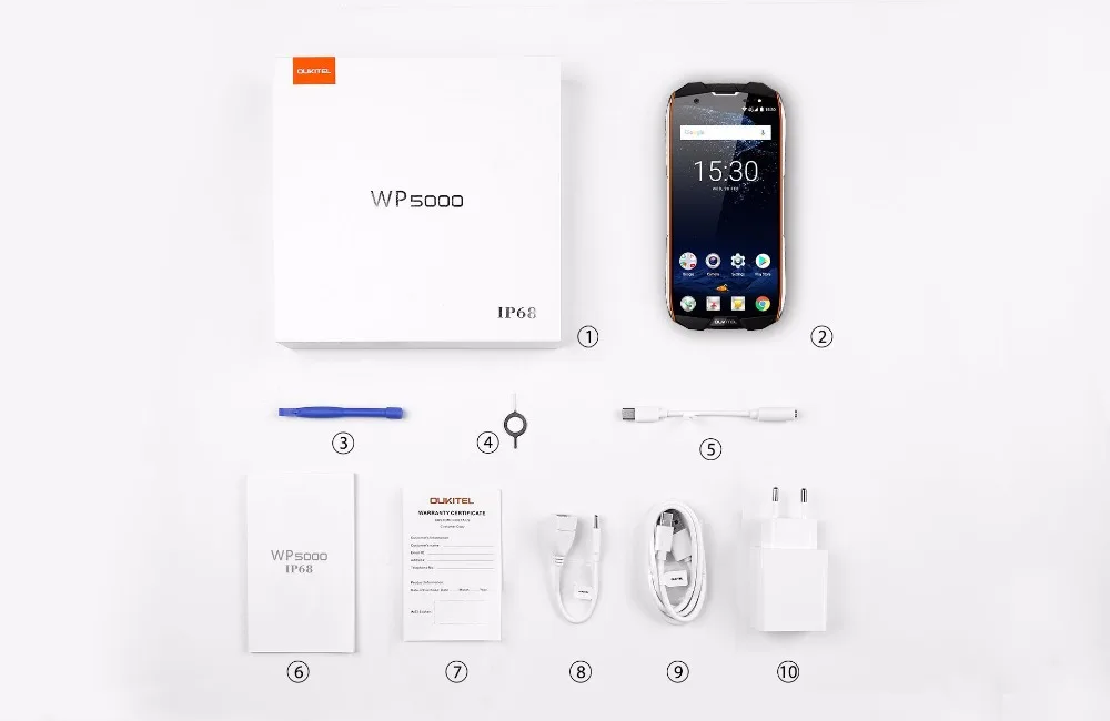 Оригинальный OUKITEL WP5000 4G IP68 Водонепроницаемый мобильные телефоны Android 7 1 6 ГБ + 64 Гб
