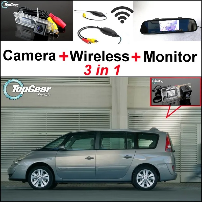 3 в 1 Специальная камера+ беспроводной приемник+ зеркальный монитор легко DIY система парковки для Renault Espace 4 2003