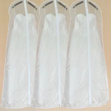 Длинный 160 см 180 см белый дышащий тюль чехол для свадебного платья Свадебный халат чехол для хранения Пылезащитная сумка на молнии FC77