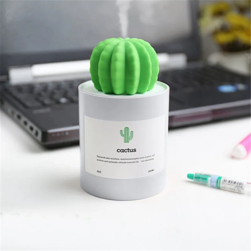 

USB Humidifier, Mini Size Cactus mist Humidifier for Bedroom Home Office Car 280ml