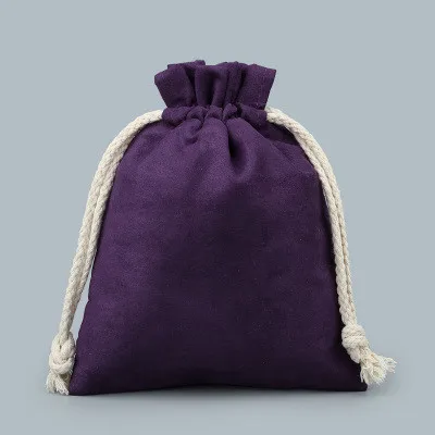 Простые плотные Подарочные Сумки Большая Сумка-кисет, подкладка для полотенец, замшевая бархатная сумка для ювелирных изделий, сумка для путешествий, карман, сумка, 2 шт./партия - Цвет: Сливовый