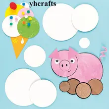 50 шт./партия. бумажные Заготовки круглые формы для детского сада Искусство и ремесла креативное удовольствие для раннего развития игрушки вырез трафарет