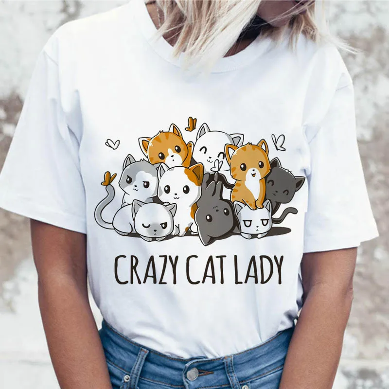

kawaii cat animal funny t shirt tshirt graphic korean ulzzang women funny harajuku tees for female t-shirt top clothing