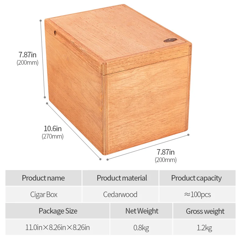 CIGARLOONG коробка для сигар, увлажняющая коробка, большая емкость, испанский кедр, дерево, без краски, Деревянный чехол для сигарет, Humidor CA-0050