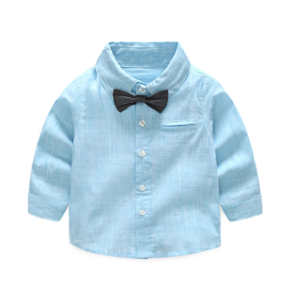 

Tem Doger Baby Boys Gentleman Shirts Long Sleeve Cotton Stripe Bowtie Tops Infants Newborn Toddler Outfits