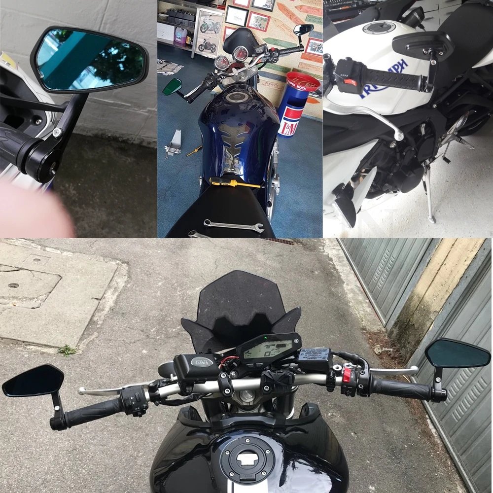 УНИВЕРСАЛЬНЫЙ МОТОЦИКЛ БАР КОНЕЦ Зеркала заднего вида 7/8 &quot22 мм для Kawasaki yamaha ktm