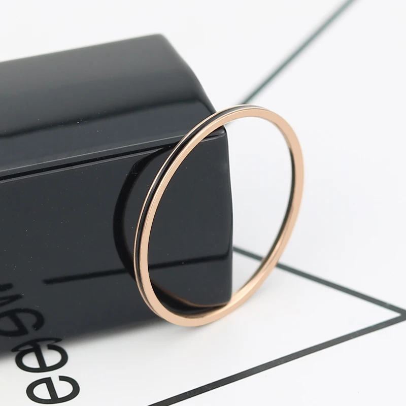 Innopes, винтажные маленькие кольца, двойное кольцо для женщин, нержавеющая сталь, черное тонкое кольцо, минималистичный стиль, кольца