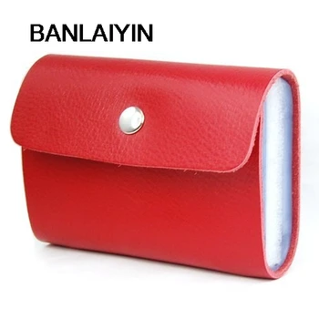 

Red Premium Leather Wallets Credit Card Holder ID Business Case Purse Unisex