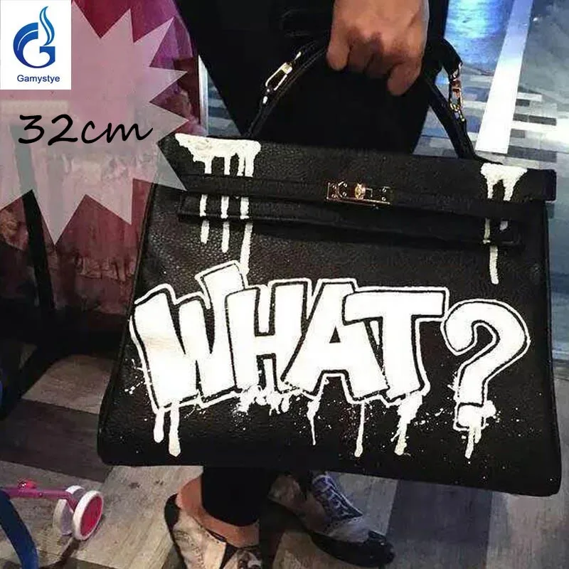 

Crossbody Bags for Women Handbags Hand Painted Graffiti Letter Designer Bag Genuine Leather Tote High Quality Togo Leather Bolsa