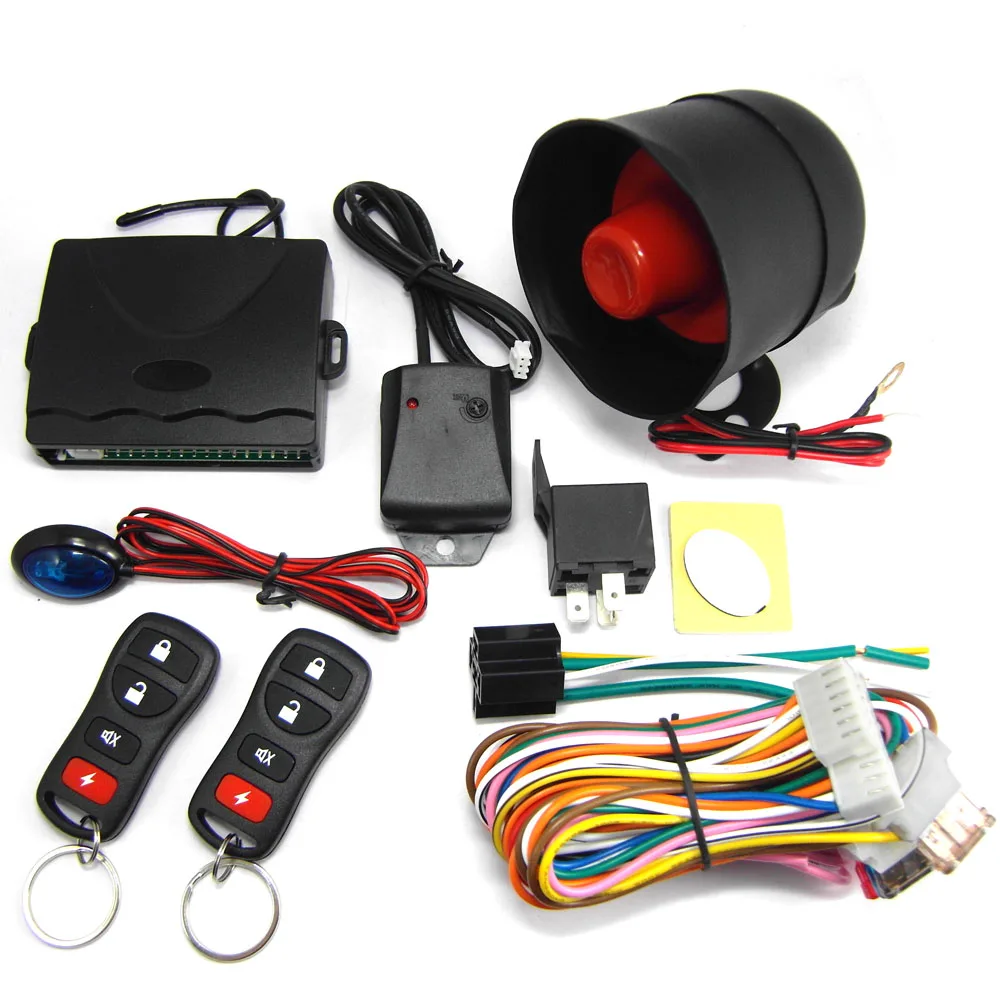 

BIUYEE 8170 1-Way Car Alarm Protection Security System Keyless Entry Siren 2 Remote Control auto styling foot brake lock door