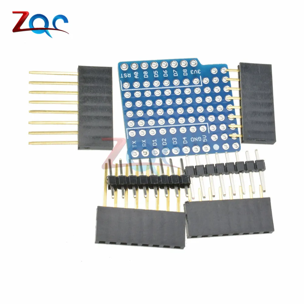 

ProtoBoard Shield For WeMos D1 Mini Double Sided Perf PCB Extension Board Compatible for Arduino