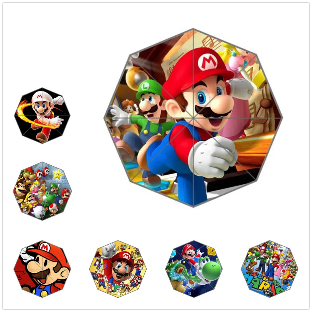

Custom New Arrival Super Mario Foldable Umbrella Universal Rain Umbrella Resistant Windproof with Unisex