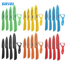 Surven küche keramikmesser 3 “4” 5 “6” zoll + Peeler Set Black Blade Schäl Obst Kochen Messer Küche Kochmesser