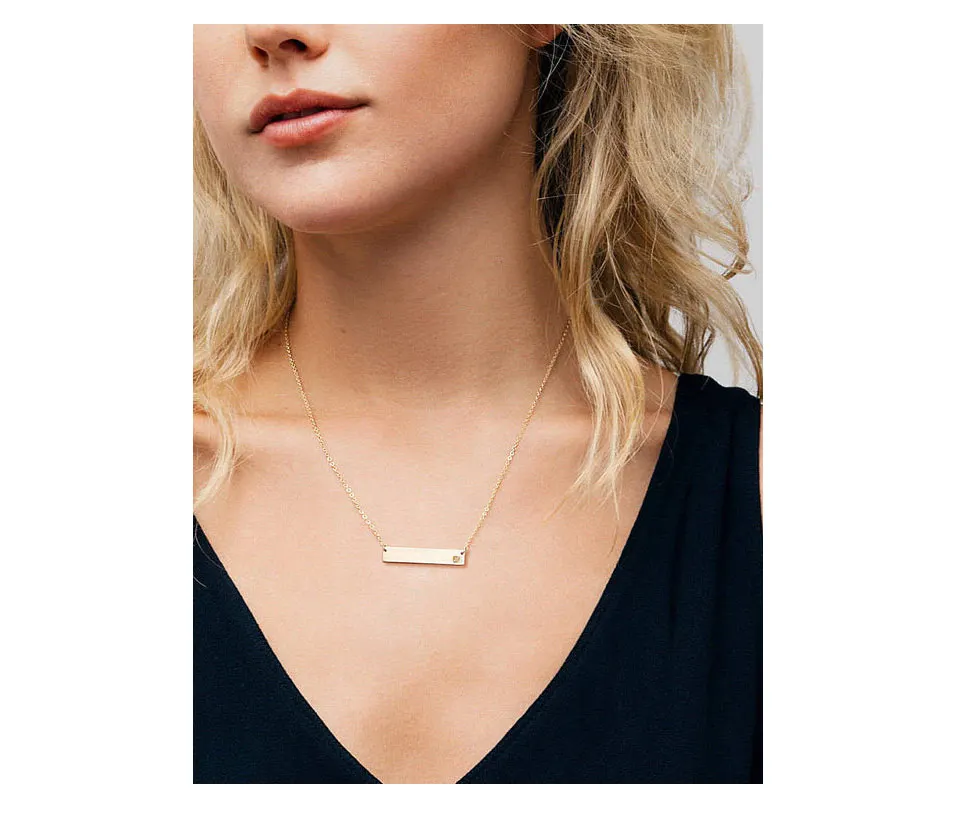 silver bar necklace for women NUJ009-1 (7)