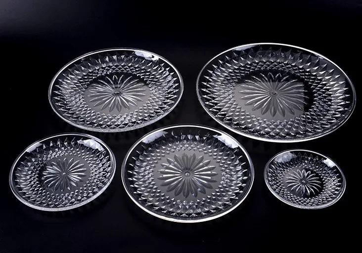 Несколько размеров круглые прозрачные акриловые тарелки лоток для торта деликатное кружево тарелка блюдо для фруктов для KTV многофункциональный дом
