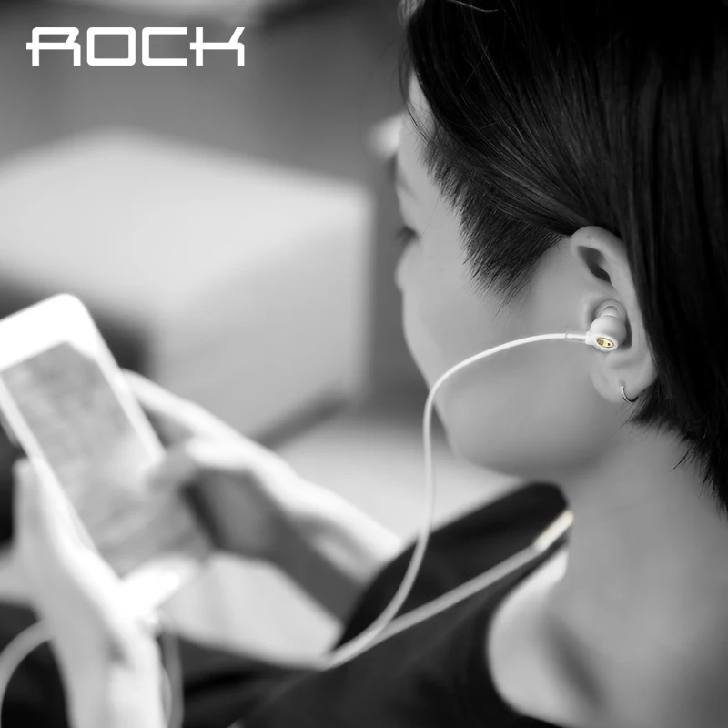 Rock Zircon стереогарнитура handsfree наушники 3,5 мм наушники для iPhone samsung с пультом дистанционного управления и микрофоном