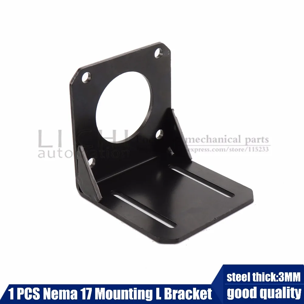 Free shipping Nema17 mount L bracket 42 stepper motor fitted black alloy steel mounting bracket diy cnc parts L type 42 brackst Free shipping Nema17 mount L bracket 42 stepper motor fitted black alloy steel mounting bracket diy cnc parts L type 42 brackst