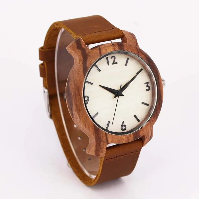 zebra white digital wood leather men watches (1)