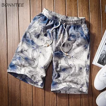 Шорты мужские эластичный пояс с принтом для отдыха короткие мужские летние свободные мужские s корейский стиль модные высококачественные универсальные Простые повседневные