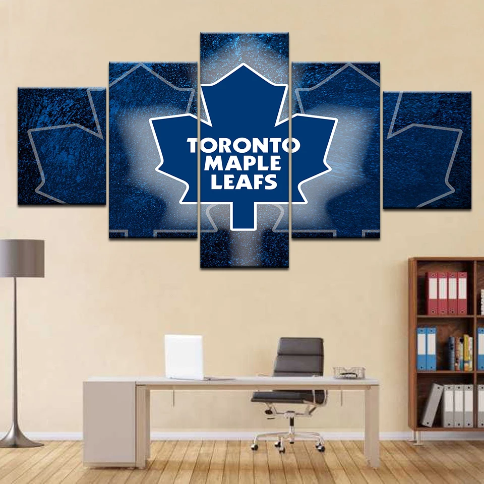 

Canvas HD Prints Paintings Wall Art 5 Pieces Canada Paintings Posters Pictures Home Decor Framework Blue Maple Leaf