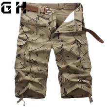 Мужские шорты больших размеров, мужские летние камуфляжные военные хлопковые тактическая одежда, Hik Hunt Cargo Шорты мульти-pocke