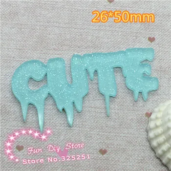 

10pcs/lot 26*50mm acrylic shiny light blue cute Characters Flat back Scrapbooking materails
