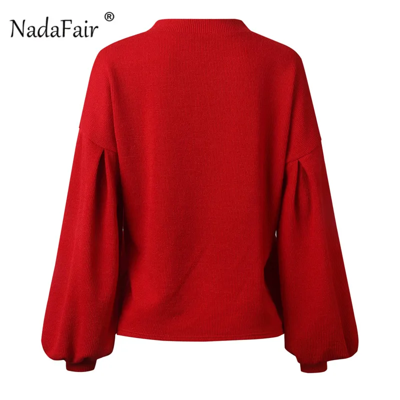 Lantern sleeve Loose sweater women9_