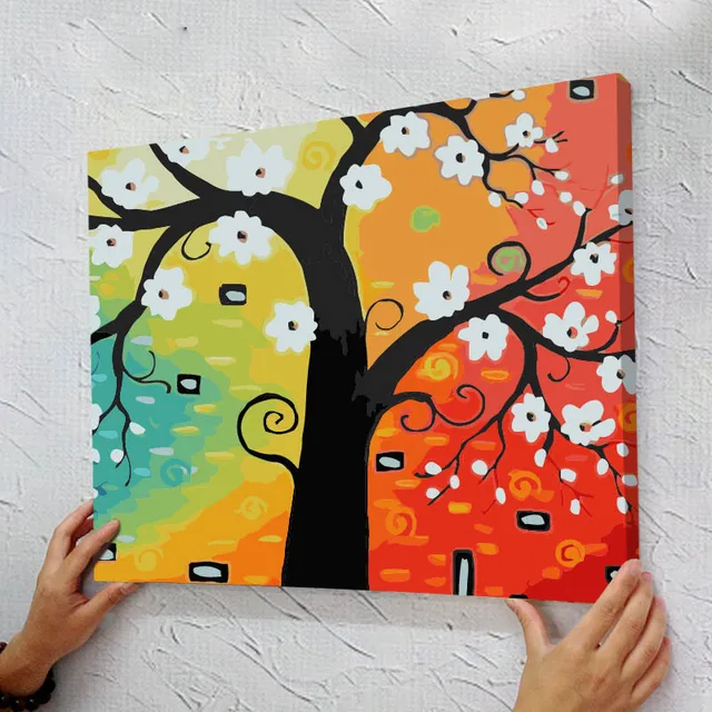 with frame diy oil painting by numbers kits tree landscape wall decor picture painting on canvas - Home Decor Paintings with frame diy oil painting by numbers kits tree landscape wall decor picture painting on canvas - Home Decor Paintings