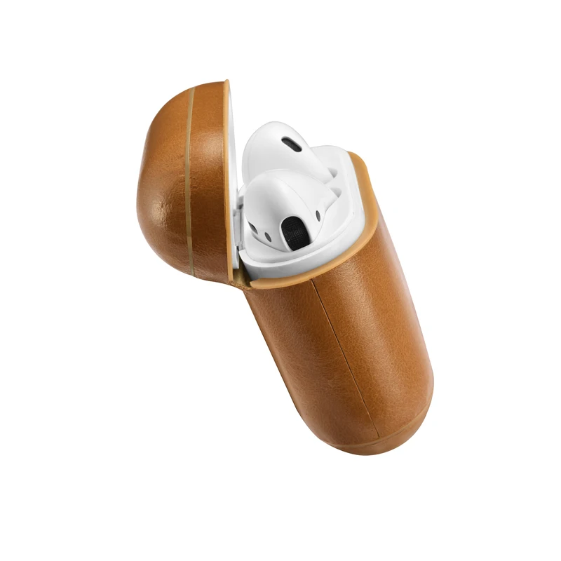 Чехол из натуральной воловьей кожи для AirPods противоударный защитный чехол