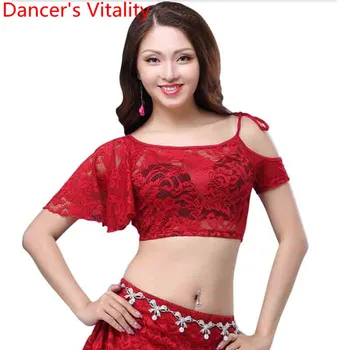 

Fashion Women Belly Dance Costume Oriental Indian Dance Practice Clothes Perspective Top Girls Lady Competition Suit Outfits